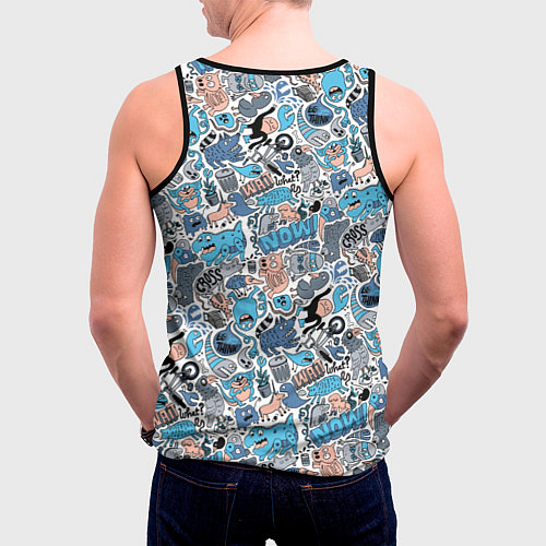 Мужская майка без рукавов Дудл животные и монстры / 3D-Черный – фото 4