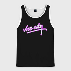 Мужская майка без рукавов Vice city logo neon