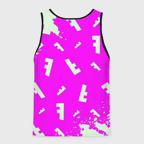 Мужская майка без рукавов Fortnite pattern pink / 3D-Черный – фото 2