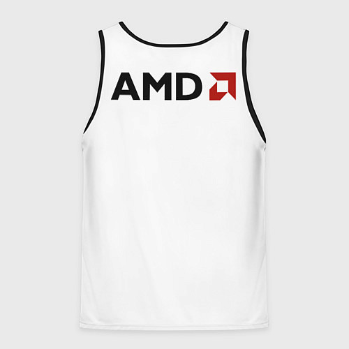 Мужская майка без рукавов AMD ryzen logo white / 3D-Черный – фото 2