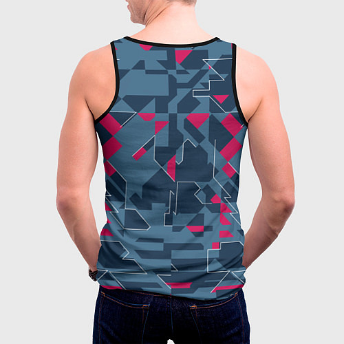 Мужская майка без рукавов Геометрическая математика узора / 3D-Черный – фото 4