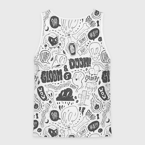 Мужская майка без рукавов Мрак и обречённость - приведения: паттерн / 3D-Белый – фото 2