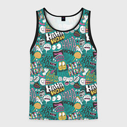 Мужская майка без рукавов Ха-ха ничего себе - паттерн с рожицами
