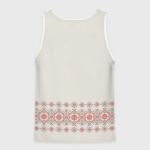Мужская майка без рукавов Вышиванка славянская - алатырь / 3D-Белый – фото 2