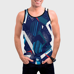 Майка-безрукавка мужская Абстрактный фон с пятнистым узором, цвет: 3D-черный — фото 2