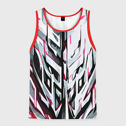 Майка-безрукавка мужская Хаотичная красно-белая абстракция, цвет: 3D-красный