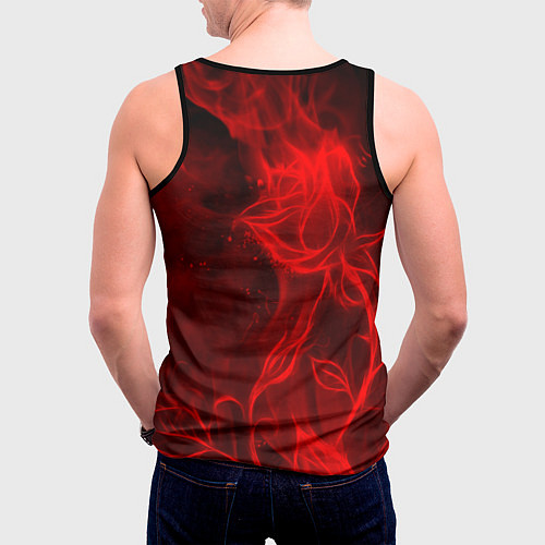 Мужская майка без рукавов Linkin park fire flower / 3D-Черный – фото 4