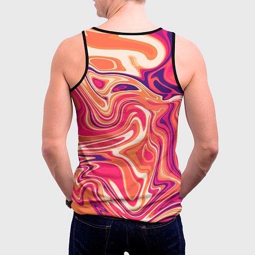 Мужская майка без рукавов Абстракция кислотно мраморный фон / 3D-Черный – фото 4