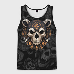 Майка-безрукавка мужская Череп медведя, цвет: 3D-черный