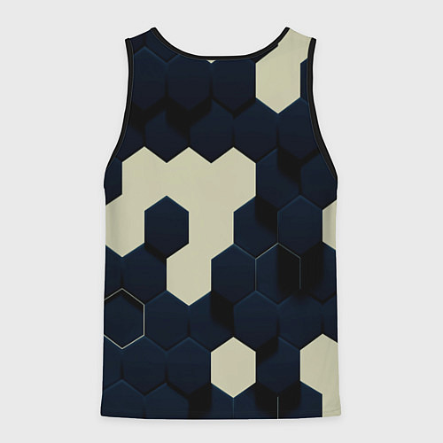 Мужская майка без рукавов Соты абстракция / 3D-Черный – фото 2