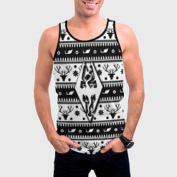 Майка-безрукавка мужская The Elder Scrolls winter deer pattern, цвет: 3D-черный — фото 2