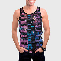Майка-безрукавка мужская Панельки мультяшные паттерн-текстура, цвет: 3D-черный — фото 2
