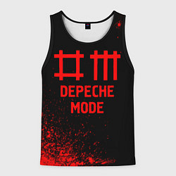 Майка-безрукавка мужская Depeche Mode - red gradient, цвет: 3D-черный