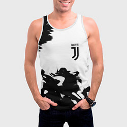 Майка-безрукавка мужская Juventus smoke black fire, цвет: 3D-белый — фото 2