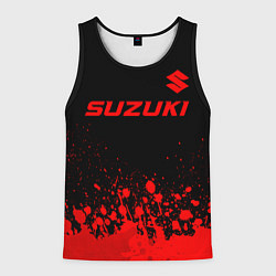 Мужская майка без рукавов Suzuki - red gradient посередине