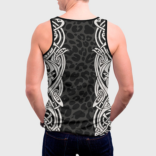 Мужская майка без рукавов Скандинавский кельтский узор / 3D-Черный – фото 4