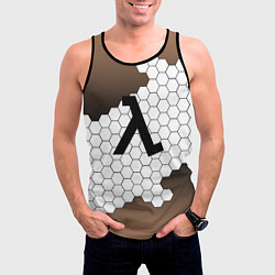 Майка-безрукавка мужская Half life соты, цвет: 3D-черный — фото 2