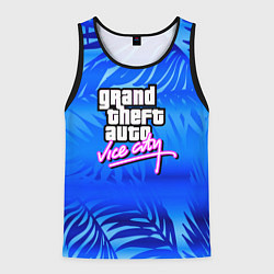 Майка-безрукавка мужская GTA vice city тропики, цвет: 3D-черный