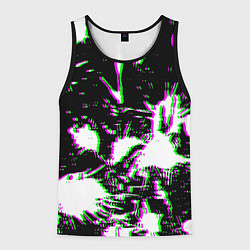 Майка-безрукавка мужская Краски глитч неон, цвет: 3D-черный
