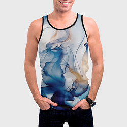 Майка-безрукавка мужская Синий батик, цвет: 3D-черный — фото 2