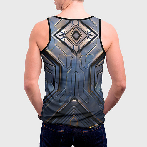 Мужская майка без рукавов Стальная броня землянина / 3D-Черный – фото 4