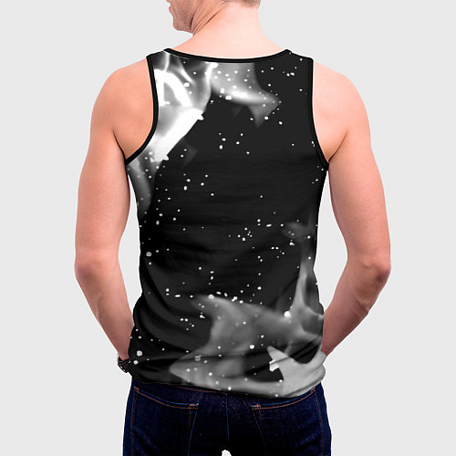 Мужская майка без рукавов Cyberpunk 2077 smoke / 3D-Черный – фото 4