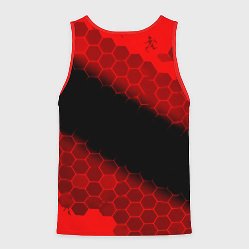 Мужская майка без рукавов Portal hexagon pattern / 3D-Красный – фото 2