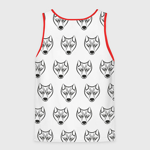 Мужская майка без рукавов Паттерн волк / 3D-Красный – фото 2