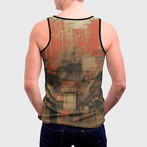 Мужская майка без рукавов Девушка-андроид в кимоно / 3D-Черный – фото 4