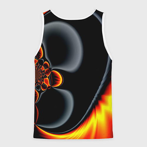 Мужская майка без рукавов Фрактальный узор абстракция / 3D-Белый – фото 2