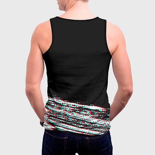 Мужская майка без рукавов Киберпанк 2077 огненное лого / 3D-Черный – фото 4