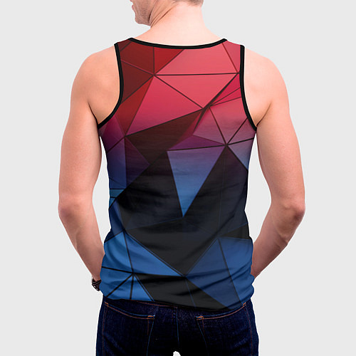 Мужская майка без рукавов Абстрактная геометрия polygon / 3D-Черный – фото 4