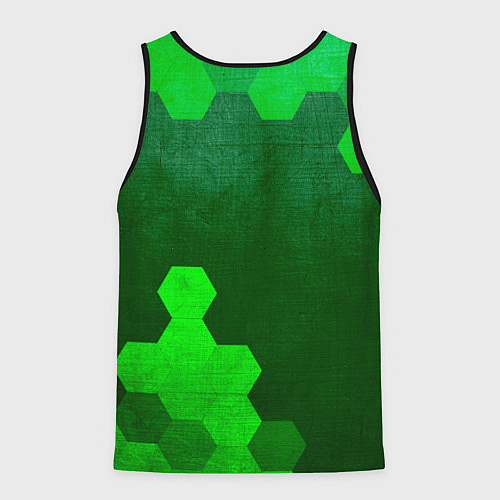 Мужская майка без рукавов Quake - green gradient вертикально / 3D-Черный – фото 2