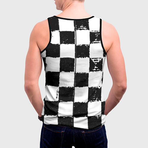 Мужская майка без рукавов Шахматные фигуры на доске / 3D-Черный – фото 4