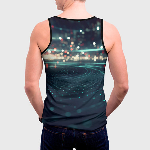 Мужская майка без рукавов Кибернетическое пространство / 3D-Черный – фото 4