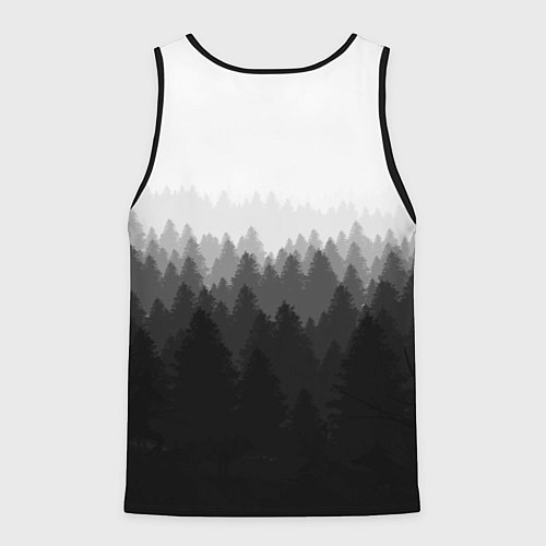 Мужская майка без рукавов Скайрим лес лого / 3D-Черный – фото 2