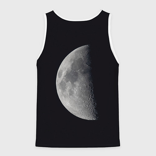 Мужская майка без рукавов Бишон фризе и луна / 3D-Белый – фото 2