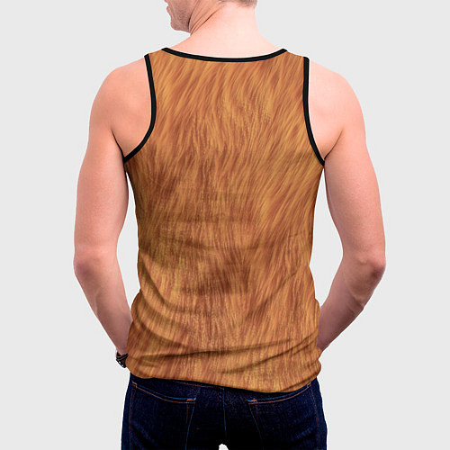 Мужская майка без рукавов Рыжий мех лисы / 3D-Черный – фото 4