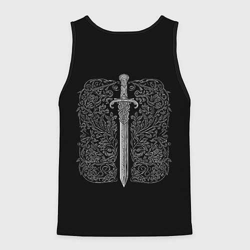 Мужская майка без рукавов Славянский волк - страх неведом / 3D-Черный – фото 2