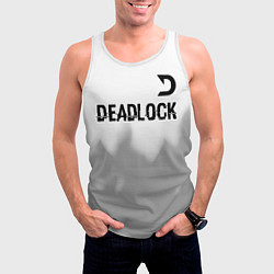 Майка-безрукавка мужская Deadlock glitch на светлом фоне посередине, цвет: 3D-белый — фото 2