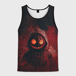 Майка-безрукавка мужская Тыквенный Джек в багровых тонах, цвет: 3D-черный