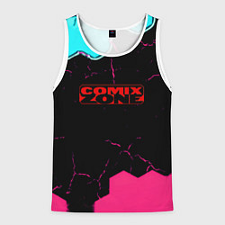 Майка-безрукавка мужская Comix zone hexagon, цвет: 3D-белый