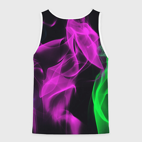 Мужская майка без рукавов Неоновый огненный дым / 3D-Белый – фото 2