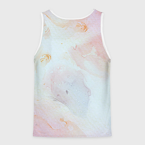 Мужская майка без рукавов Маяк у моря на закате в отпечатке пальца / 3D-Белый – фото 2