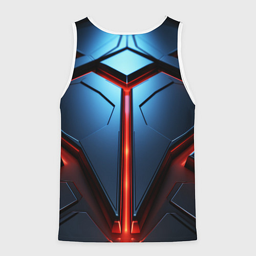 Мужская майка без рукавов Разлом плит под углом с красным светом / 3D-Белый – фото 2