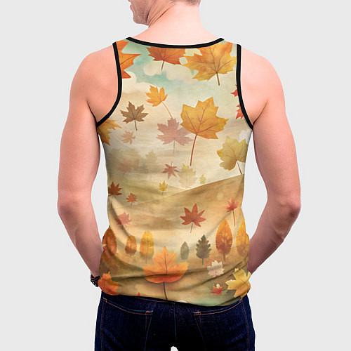 Мужская майка без рукавов Кошечка школьница / 3D-Черный – фото 4