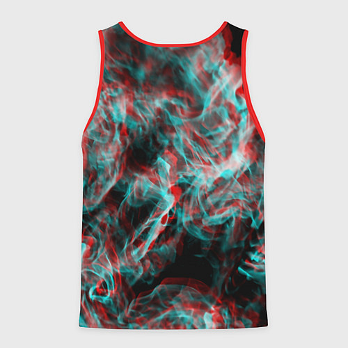 Мужская майка без рукавов Дым из вейпа глитч / 3D-Красный – фото 2