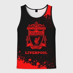 Майка-безрукавка мужская Liverpool - red gradient, цвет: 3D-черный