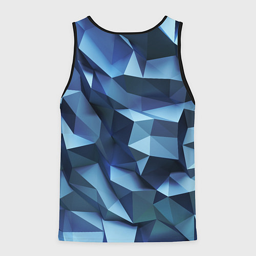 Мужская майка без рукавов Искаженная синяя геометрия / 3D-Черный – фото 2