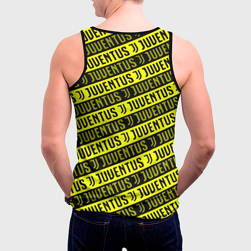 Мужская майка без рукавов Juventus pattern fc / 3D-Черный – фото 4